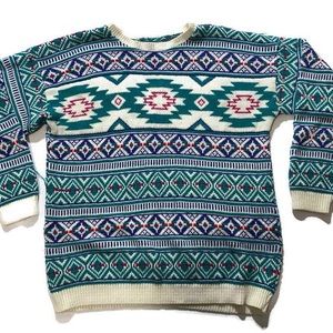 Vintage 80’s Sweater Aztec Pattern
